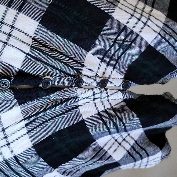 beachlunchlounge plaid button down lightweight flannel with back buttons - Picture 3 of 10